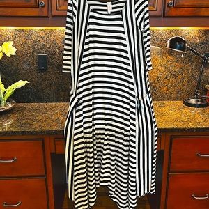 Back and White Stripe Maxi Dress